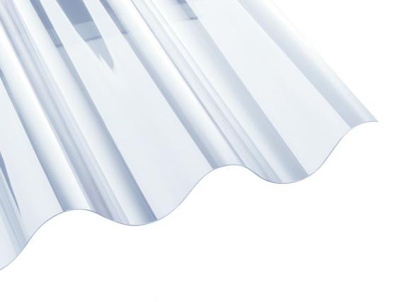 Lichtplatte PVC 177/51 Welle 5 - 1,4 mm glatt - klar/bläulich