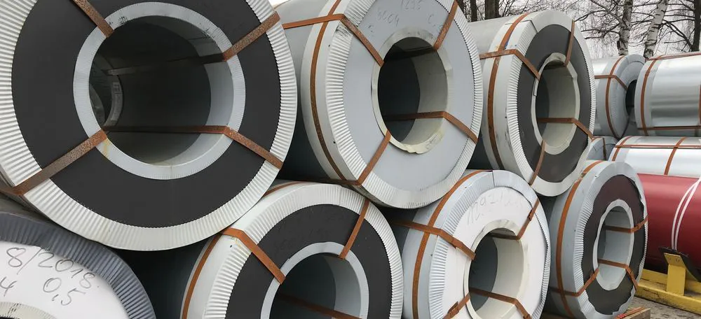 Trapezblech 2. Wahl werden aus diesen Stahl-Coils gefertigt Stahlcoils für die Trapezblech 2. Wahl Produktion