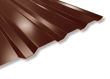 Wand-Profilblech in RAL8017 Schokoladenbraun mit einem 18 mm hohen Profil