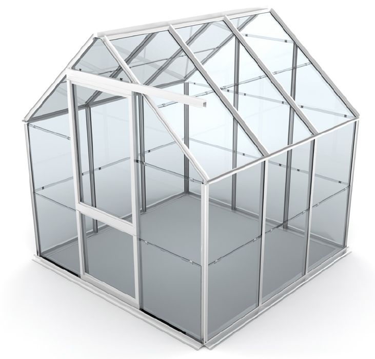 Gewächshaus mit einer Verkleidung aus Stegplatte Polycarbonat 6,0 mm - klar - Breite 1050 mm