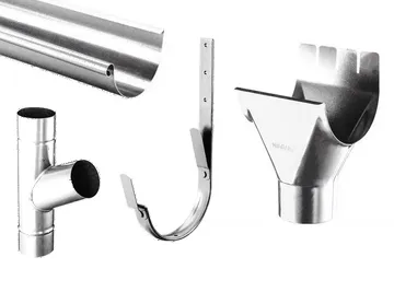 Verzinkte Dachrinne NIAGARA - als mehrteiliges System in verschiedenen Ausführungen lieferbar.