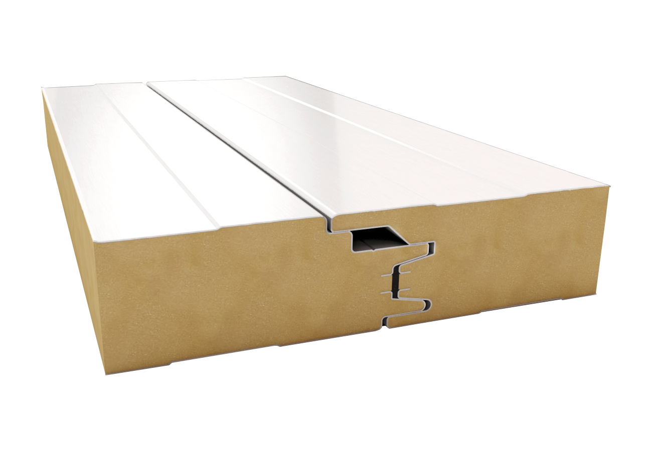 Sandwichplatten Wand in RAL9006 Weißaluminium zur gedämmten Wandverkleidung