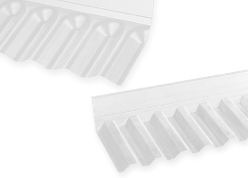 Formteile für Lichtplatten und Wellplatten - hier Wandanschlüsse aus PVC Trapez und Sinus
