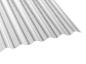 Preview: Lichtplatte aus Polycarbonat im Profil 76/18 (Sinus/Welle). Einseitige Wabenstruktur. Farbe klar.