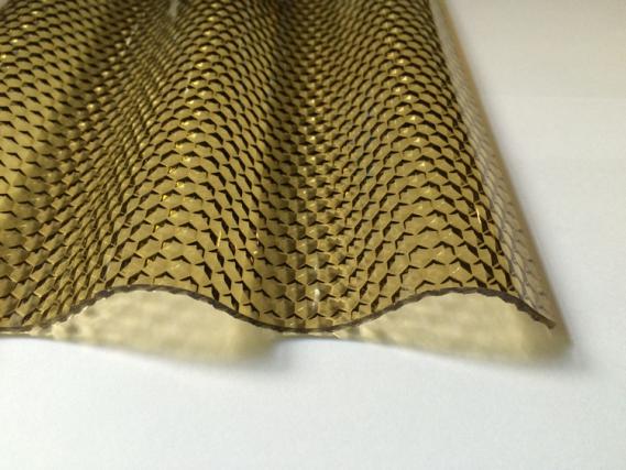 Bronze Lichtplatte - gefertigt auf Polycarbonat mit einer Materialstärke von ca. 2,8 mm.