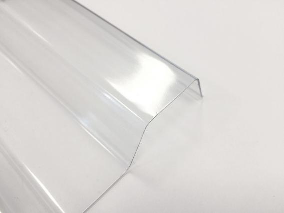 PVC-Lichtplatte klar/bläulich Spundwand 70/18 in ca. 1,4 mm Materialstärke