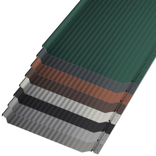 FixClick 5 F-S Stehfalzblech mit Startleisteneinschnitt in glatter Ausführung - hier in RAL9006 Weißaluminium