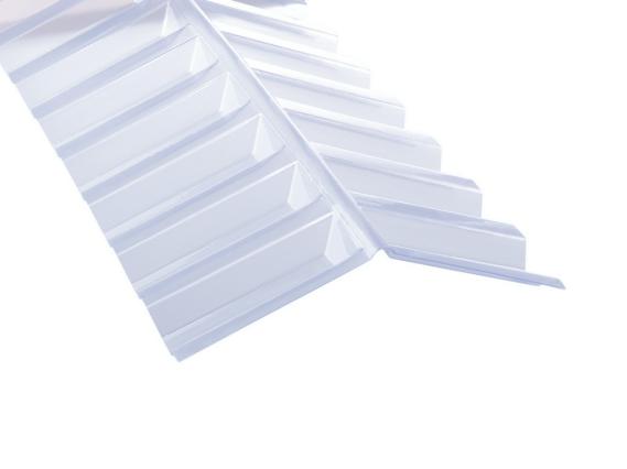 Firstabdeckung aus PVC in klar für Lichtplatten im Profil 70/18 Trapez (Spundwand)