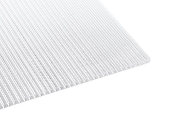 Stegplatte Polycarbonat  6,0 mm - klar - Breite 1050 mm