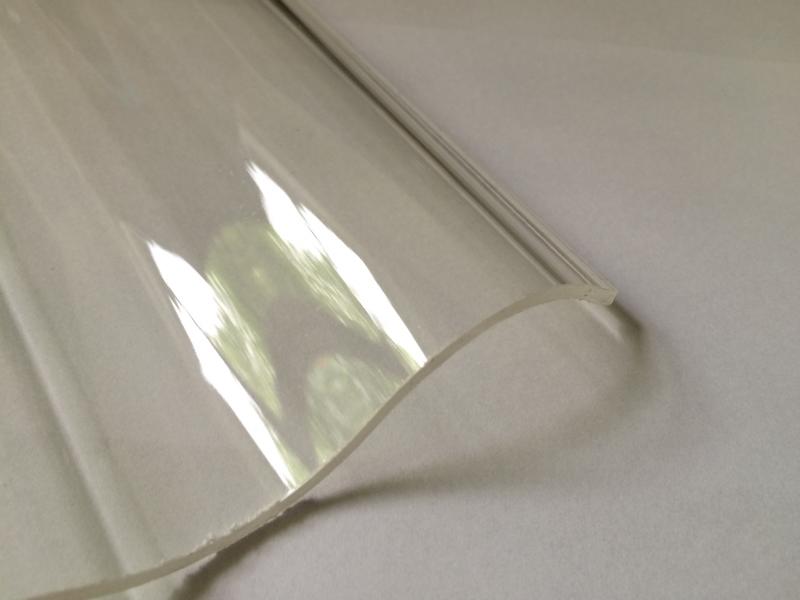 Lichtplatte Acryl in klar ohne Struktur-Oberfläche im Profil 76/18 Sinus