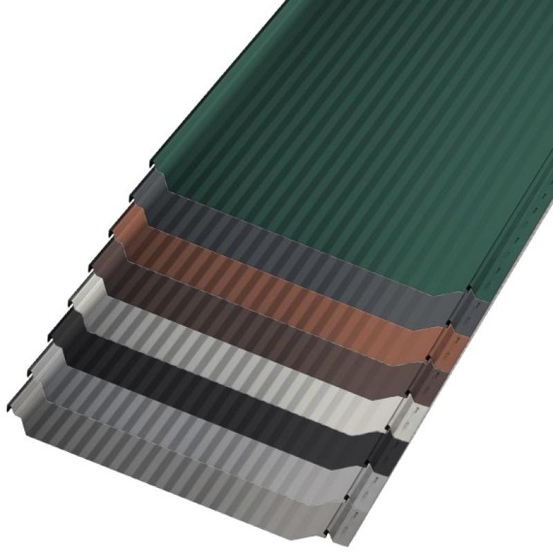 FixClick 5 F-S Stehfalzblech mit Startleisteneinschnitt in glatter Ausführung - hier in RAL9006 Weißaluminium FixClick 5 F-S Stehfalzblech mit Startleisteneinschnitt in glatter Ausführung - hier in RAL9006 Weißaluminium