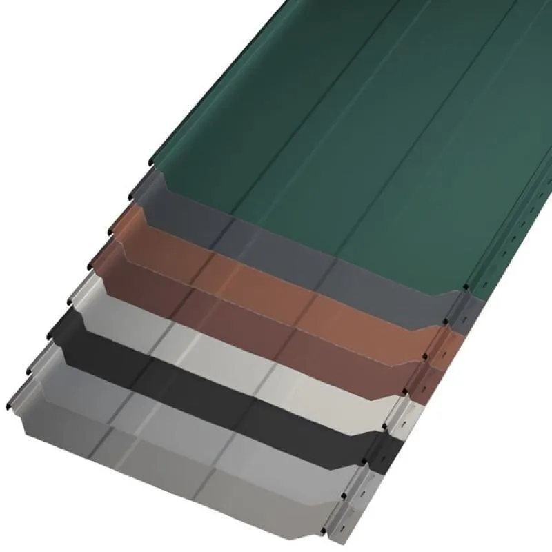 FixClick 5 TS Stehfalzblech mit Startleisteneinschnitt mit Mikrotrapezprofilierung - hier in RAL9006 Weißaluminium