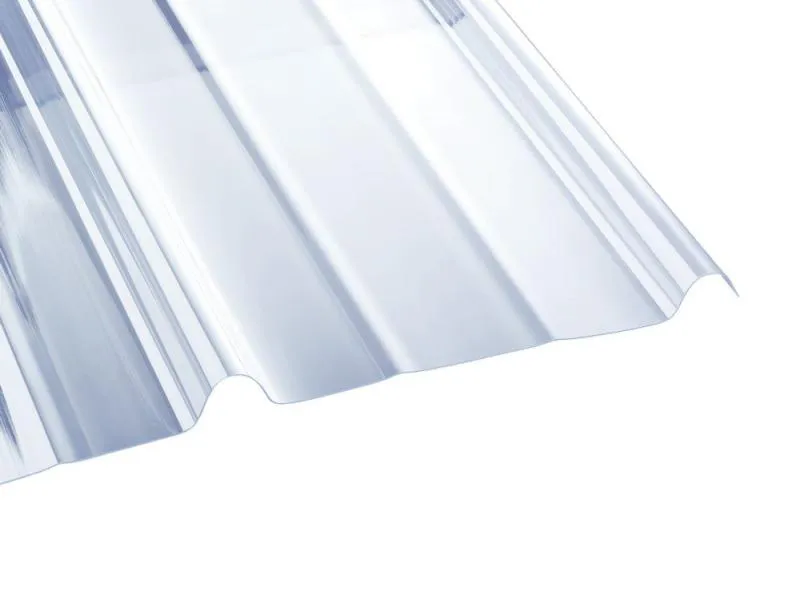 PVC Lichtplatten mit Siegener Profil 283/29 in klar/bläulich mit einer Materialstärke von 1,20 mm.