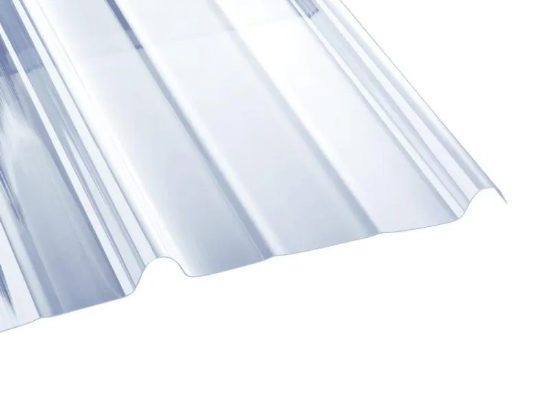 PVC Lichtplatten mit Siegener Profil 283/29 in klar/bläulich mit einer Materialstärke von 1,20 mm. PVC Lichtplatten mit Siegener Profil 283/29 in klar/bläulich mit einer Materialstärke von 1,20 mm.