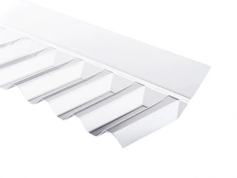 Polycarbonat Wandanschluss für PC-Lichtplatten im Spundwandprofil (70/18 Trapez). Hier in klarer Ausführung für maximale Lichtdurchlässigkeit Polycarbonat Wandanschluss für PC-Lichtplatten im Spundwandprofil (70/18 Trapez). Hier in klarer Ausführung für maximale Lichtdurchlässigkeit