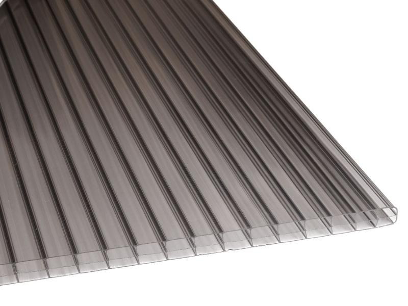Stegplatte Polycarbonat 16 mm - anthrazit - Breite 1200 mm Stegplatte Polycarbonat 16 mm - anthrazit - Breite 1200 mm
