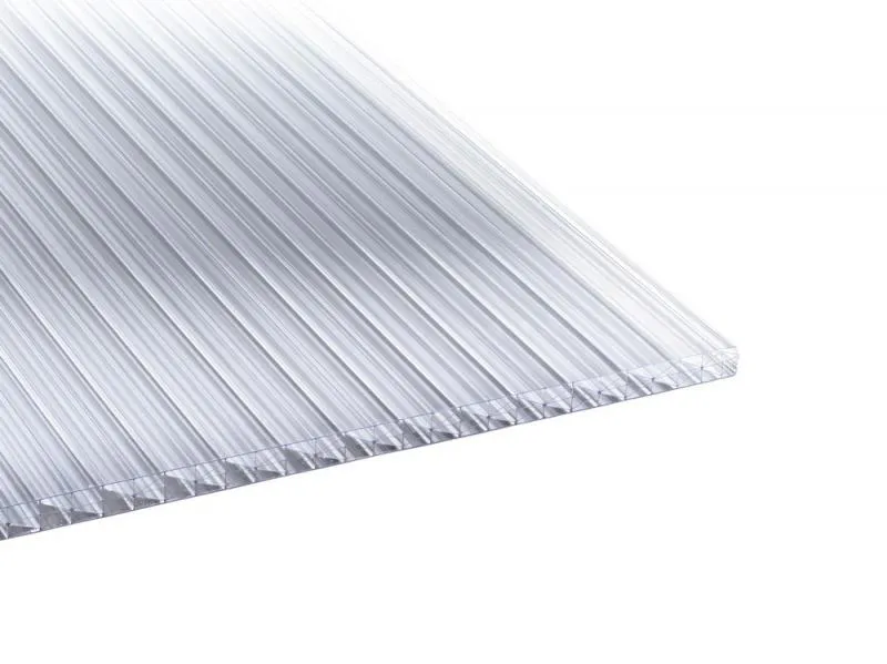 Freigestellte Stegplatte Polycarbonat 16 mm mit Fachwerkstruktur - klar - Breite 980 mm Freigestellte Stegplatte Polycarbonat 16 mm mit Fachwerkstruktur - klar - Breite 980 mm
