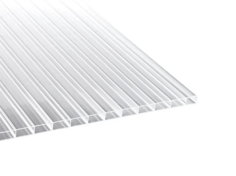 Hochwertige Stegplatte Acryl 16/32 mm - klar - Breite 1200 mm für den Terrassendach-Bau. Sie bietet eine hohe Brillanz und ist UV-beständig.