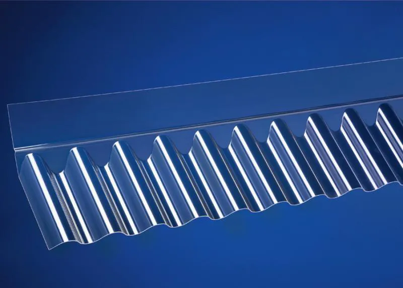 Acrylglas Wandanschluss klar für Lichtplatten im Profil 76/18 Sinus. Acrylglas Wandanschluss klar für Lichtplatten im Profil 76/18 Sinus.