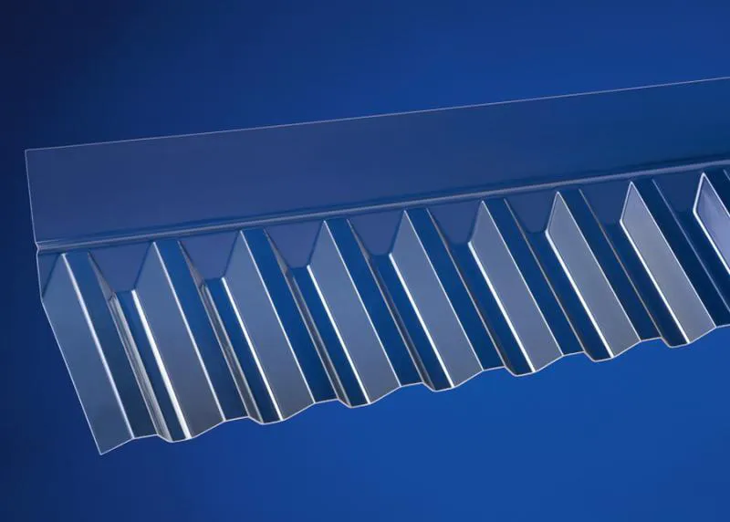 Acrylglas Wandanschluss klar für Lichtplatten im Profil 76/18 Trapez (Spundwand).