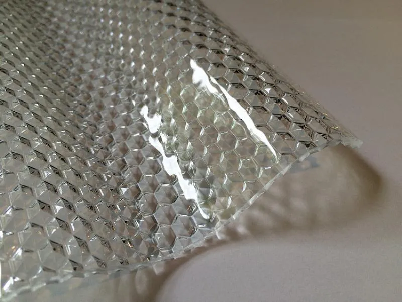 76/18 Sinus mit Wabenstruktur im Sinusprofil Lichtplatte aus Acrylglas mit 3 mm Stärke 76/18 Sinus mit Wabenstruktur im Sinusprofil Lichtplatte aus Acrylglas mit 3 mm Stärke