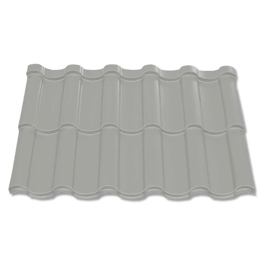 Beschichtung 25 /µm Ziegelblech Profil PS47//1060RT St/ärke 0,50 mm Dachziegelblech Material Stahl Farbe Wei/ßaluminium Pfannenblech